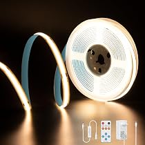 Striscia LED COB Bianco Caldo 5 metri, Strip LED 24v, Strisce LED Dimmerabile 3000K, impermeabile IP44 Strip LED Auto Adesive, LED Striscia con Telecomando e alimentatore, Adatto per il cucina, Scale Striscia LED COB Bianco Caldo 5 metri, Strip LED 24v, Strisce LED Dimmerabile 3000K, impermeabile IP44 Strip LED Auto Adesive, LED Striscia con Telecomando e alimentatore, Adatto per il cucina, Scale