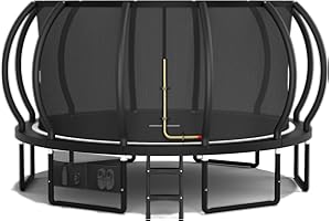 Devoko Outdoor Trampoline 7.5ft/10ft/12ft/14ft GS Certified Garden Trampoline With Safety Net,Non-Slip Ladder& Shoe Organiser,Available For Toddlers And Adults,Up to 150kg
