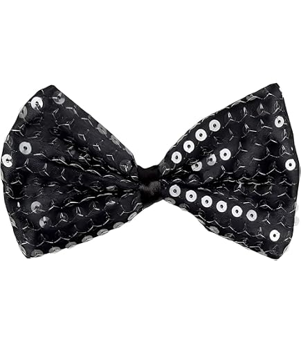 Lot De 6 Nœuds Papillon Pailletés - Taille ~13 Cm - Élastique Réglable - Pour Carnaval, Soirée Déguisée, Fête