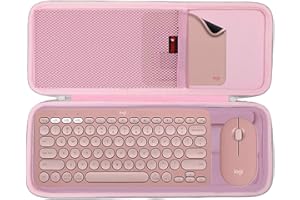 XANAD Tastatur Tasche für Logitech MX Keys/Pebble Keys 2 K380s Kabellose Tastatur Reiseschutzhülle für Büro, Konferenz, Café, Schule Keyboard Computer Tastatur Case (rosa)