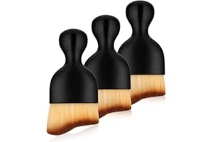 cobee Lot de 3 brosses douces de nettoyage pour intérieur de voiture - Sans rayures, brosses de nettoyage de voiture dépoussiérantes avec poils doux, brosse de détaillage automobile pour tableau de