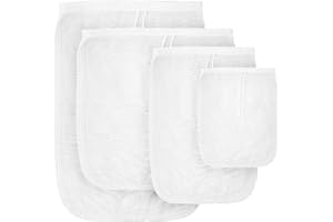 YUXIANLB Lot De 4 Sacs Réutilisables En Nylon De Qualité Alimentaire Pour Filtrer Le Jus De Fruits Les Amandes Le Yaourt Grec Le Café Le Lait Le Thé Avec Maille Fine En Nylon (4 Tailles)
