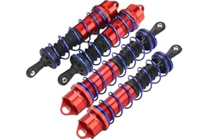 VGEBY Amortiguadores Delanteros Traseros, Aluminio 120 mm Delantero 140 mm Juego de amortiguadores de Metal Trasero Compatible para 1/8 Piezas de Repuesto de Coche RC(Rojo) Model Car Accessories