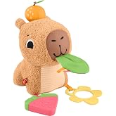 Fisher-Price 3 ay ve &uuml;zeri bebekler i&ccedil;in Yumuşacık Obur Kapi duyusal gelişim oyuncağı, yenidoğanlar i&ccedil;in dişlik ve &ccedil;ıngırak, 