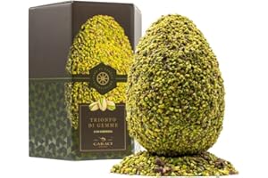 CARACI SICILY FOOD Uovo Di Pasqua Al Pistacchio Con Cioccolato Di Pistacchio E Ricoperto Di Granella Di Pistacchio Con Sorpresa All'Interno