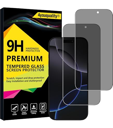 Pokolan 2 Pellicole Privacy Viola Per IPhone 16 – Vetro Temperato 9H Anti-Spia, Anti-Impronta, Filtro Luce Blu