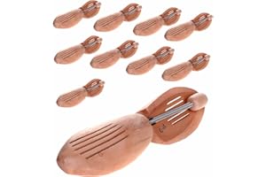 HIMRY® 10 Paia | Tendiscarpe in Legno Naturale Unisex, Alberi di Scarpe con Molla a Spirale, Forma per Calzature, Allarga Scarpe di Vero Legno, Taglia 41 - Taglia 42, KXB6001-10x-41