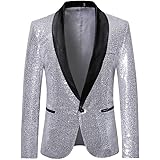 Homebaby Blazer Uomo Giacca Elegante Blazer di Paillettes Slim Fit Costume di Prestazioni Tutu Abito Fiesta Colletto Cappotto