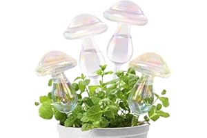 E-feilai - Glas Bewässerungsspieß, 4-teilige Bunte Bewässerungskugeln für Pflanzen,Blumen Gießpilze, Wassertropfen Pilz Selbstbewässernde Glühbirnen für Zimmerpflanzen, Garten und Balkon.