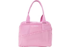 Soolla Studio Art Supply Storage & Pottery Tool Organizer, Washable Craft Tote, Knitting Yarn & Crochet Project Bag - 30 Pockets, 15+ Canvas Colors, Adult Artist Bag (Flirty Flamingo)