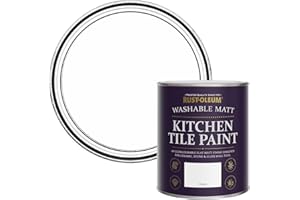 Rust-Oleum White water resistant Kitchen Tile Paint in Matt Finish - Cotton (White) 750ml