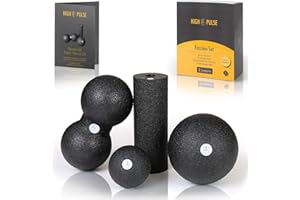 High Pulse® Faszien Set incl. 1 Mini Rullo per fasce, 1 Doppia Palla, 1 Palla e poster per esercizi – Faszienrolle per un massaggio mirato e la rigenerazione dei muscoli – S
