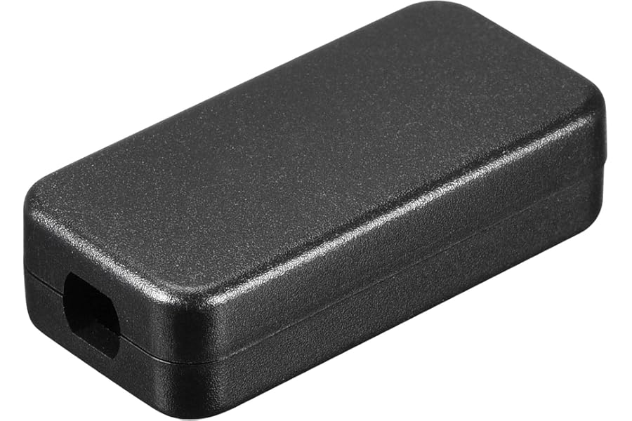 sourcing map Mini Dustproof Junction Box 40x20x10.5mm ABS for Electrical Project (Black, Pack of 6)