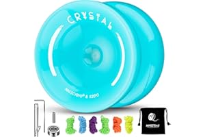 YOSTAR Rsponsive JoJo für Kinder K2 Crystal,Yo-Yo für Anfänger mit doppeltem Verwendungszweck,Ersatz Nicht reagierendes Lager für Fortgeschrittene + Lagerentferner,Tasche,5 Saiten(Himmelblau)