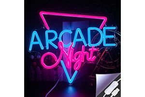 Looklight Arcade Night Enseigne au néon Jeu Lumière Néon Bleu Rose Led Neon Sign pour salle de jeu Lettre USB Néon murale pour chambre d'enfant Zone de jeu Bar Cadeau de fête de Noël