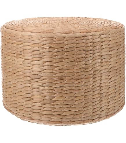 Pouf Sgabello In Seagrass YMYNY - Gambe In Metallo, Design Naturale, 32x32x45cm - Per Soggiorno, Ingresso - Foto 11