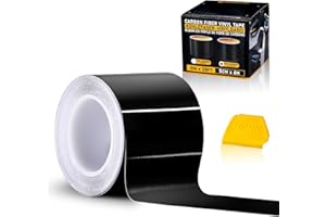 Spurtar Gloss Black Vinyl Wrap Tape with Tool- 5CM x 6M Adhesive Car Wrapping Paper Anti-Scratch Car Door Sill Protector Vehicle Sill Protectors Strips (High Gloss,2inchx20 Ft)