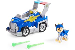 PAW PATROL PATRULLA CANINA - COCHE TRANSFORMABLE RESCUE KNIGHTS + FIGURA CHASE - Patrulla Canina Coche de 15 cm con 1 Figura de Chase - 6063584 - Juguetes Niños 3 Años +