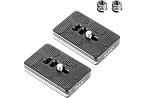 Manbily Pack Of 2 Tripod Head Quick Release Plates for Ball Head, (60mm*38mm*10mm) Universal 1/4 Inch to 3/8 Inch Screw Tripod Adapter Mount Arca-Swiss QR Plate for DSLR Camera Monopod Head PU-60