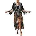 Bsubseach Womens Chiffon/Rayon Beach Blouses Kimono Cardigan Long Bikini Cover Up