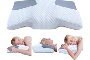 ‎SAHEYER SAHEYER Ergonomisches Nackenkissen, Nackenhörnchen Orthopädisches Nackenkissen Memory Foam Kissen Seitenschläferkissen Nackenstützkissen Komfort Schlaf Kopfkissen für Seiten, Rücken & Bauchschläfer