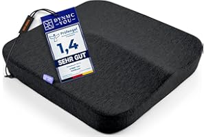 DYNMC YOU Cojín de asiento ergonómico para silla de oficina - Dureza media H3 - PRUEBA MUY BUENA - DESARROLLADO CON FISIOTERAPEUTAS - Alivia la tensión de la espalda y aumenta la comodidad al sentarse
