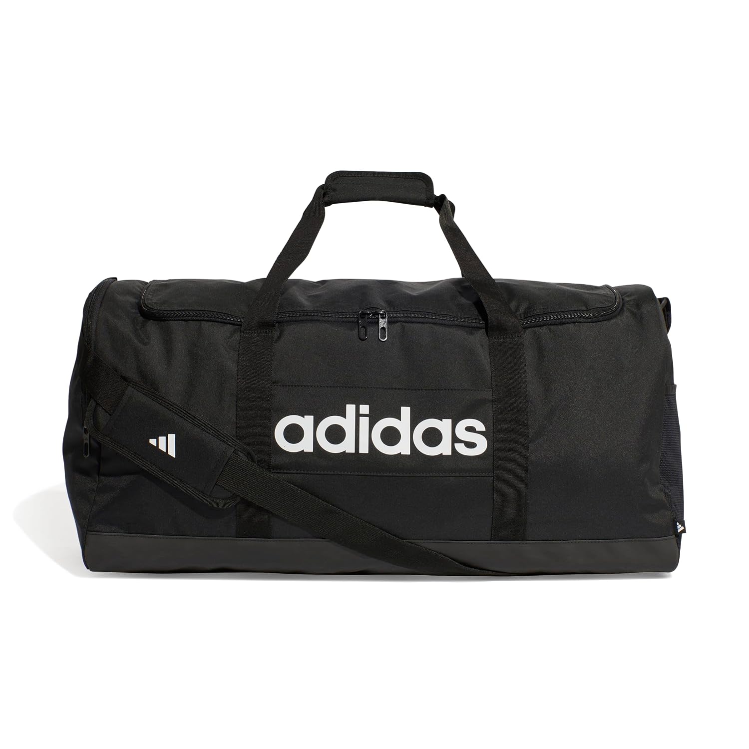 adidas Unisex Essentials Linear Duffel Bag Duffel Bag, Black/Black/White, L