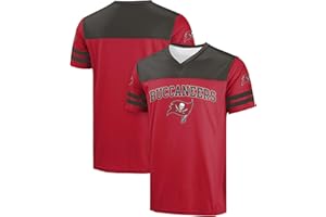 FOCO NFL Men's Officially Licensed Primary Logo Team Color Wordmark Game Day V-Neck Football Top