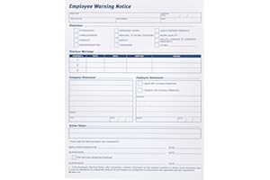 Adams Employee Warning Notice Form, 8.5 x 11 Inches, 2 Pads of 50 Forms, 100 Total Forms, 1-Part Each (9060), White