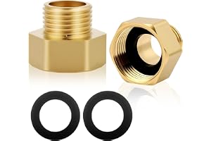Flintronic 2 stycken mässingsreducering adapter, AG x IG reduceringsförlängning (3/8" x 1/4"), mässingsgängad sexkantig bussn