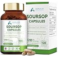 Aoruilia Soursop Capsules with Vitamin C - 1200mg Soursop per Serving - Soursop Fruit Extract Capsules for Immune & Antioxidant, Herbal Supplement for Men & Women, Natural & Vegan - 120 Capsules