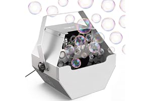 Theefun Bubbelmaskin, 750ml Metall Automatisk Bubbeltillverkare USB-driven Bärbar Professionell Bubbelblåsare för Bubbelmaskinfester, Bröllop, Inomhus & Utomhusbruk, Silvergrå