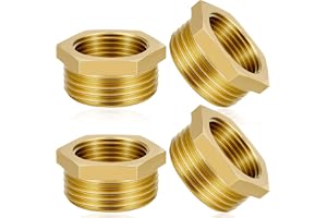 Flintronic 4 stycken mässing reducerare 1/2 till 3/8 tum, Ø 20,5 mm yttre gänga till Ø 15,5 mm invändig gänga, AG/IG minsknin