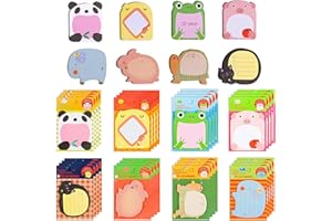 ZOCONE 32 PCS 640 Fogli Blocchetti Memo Adesivi Animali Sticky Notes Adesive Mini Foglietti Adesivi Colorate Note Appiccicose per Ufficio, Scuola, Regali per Studenti Bambini