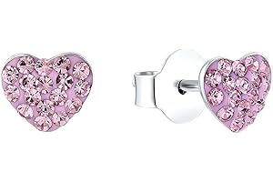 Prinzessin Lillifee Ohrstecker 925 Sterling Silber Mädchen Kinder Ohrschmuck, mit Preciosa, Herz, Kommt in Schmuck Geschenk Box