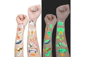 Jatidne Party Bag Fillers for Kids Temporary Tattoo Stickers 300 styles(25 Sheets) Mixed Design(Dinosaur, Unicorn, Butterfly, Car, Space) for Boys and Girls Party Favours Kids Party Games