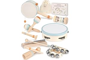 Vanplay Instrumenty muzyczne dla dzieci, zabawka drewniana, zabawka Montessori, bęben dla dzieci, zabawka muzyczna