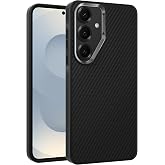 Teknoft Samsung Galaxy S25 i&ccedil;in Karbon Serisi Ultra G&uuml;&ccedil;l&uuml; Metal Tuşlu ve Lens &Ccedil;er&ccedil;eveli Darbe Emici Karbon Fiber G&ouml;r&uuml;n&uuml;ml&uuml; Si
