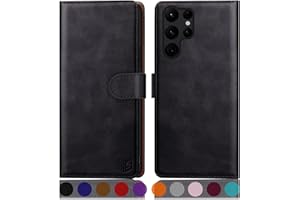 SUANPOT Funda para Samsung Galaxy S24 Ultra con Tapa【Bloqueo RFID】de Cuero PU Cierre Magnético，Soporte Plegable，Ranura para Tarjeta Cover Wallet Leather para Samsung Galaxy S24Ultra Phone Case Negro