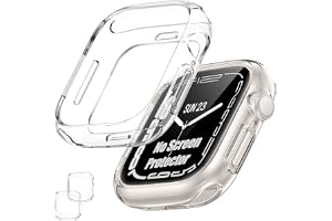 [2-pack] Skyddsfodral för Apple Watch Series 46 mm, klar | Utan skärmskydd – tunt, lätt stötsäkert flexibelt TPU-fodral, skyd