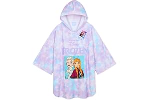 Disney Stitch Asciugamani Bagno con Cappuccio Asciugamano Bagno Ragazzi Poncho Bambino Telo Mare Bambina per Piscina Spiaggia (Viola/Blu Frozen, 5/9 Anni)