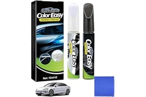 SMTELEGANCE 2 lápices de retoque para coche, color blanco y negro, incluye 1 toalla