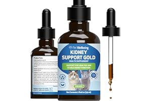 Pet Wellbeing Kidney Support Gold for Cats - Vet-Formulated - Herbal Supplement, Supports Normal Kidney Function, Hydration & Energy, Rehmannia & Dong Quai – 2 oz (59 ml)