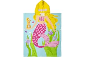BANGSAUR Kinder Strand Pool Bad Kapuze Poncho Handtuch, 100 Baumwolle Surf Wickeltücher Wickel, Baby Kleinkind Mädchen Jungen 3-12 Jahre