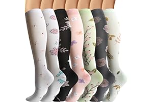 Losvcbcx 7 paires de chaussettes de compression pour hommes et femmes de 15 à 20 mm de titane sont les meilleurs articles sportifs et médicaux pour les infirmières de course, de vol et de voyage