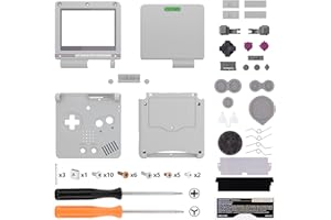 eXtremeRate Full Gehäuse für Gameboy Advance SP,IPS Ready Upgraded Hülle & Taste Case Cover Shell Abdeckung Buttons für gba SP IPS&Standard LCD(Ohne Konsole&Platine)-Klassik GB DMG-01 Stil
