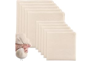 PZJOALN 10 stycken passeringshanddukar, 5 stycken (50 x 50 cm) + 5 stycken (60 x 60 cm), linne brödbakduk, återanvändbar, per