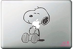 Artstickers. Autocollant pour Ordinateur Portable 11" et 13" Design Snoopy Adhésif pour MacBook Pro Air Mac Portable. Couleur : Noir. Cadeau Spilart, Marque déposée.