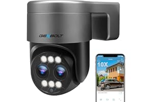 [DC&PoE] GENBOLT PTZ Kamera Zewnętrzna WIFI 2.5K, 4MP WIFI Kamera CCTV do Monitoringu Domu z 12X Hybrydowy Zoom, Dwuobiektywowa Kamera IP z Kolorowym Trybem nocnym, Automatyczne śledzenie