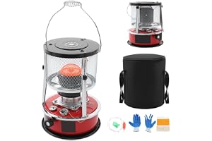 Fotogen värmestrålare 8000 BTU, 5,2 l fotogenugn för inomhusbruk | Mobil fotogenvärmare, justerbar höjd fotos Stove brännare 18 timmars uppvärmningstid, bärbar värmestrålare för camping